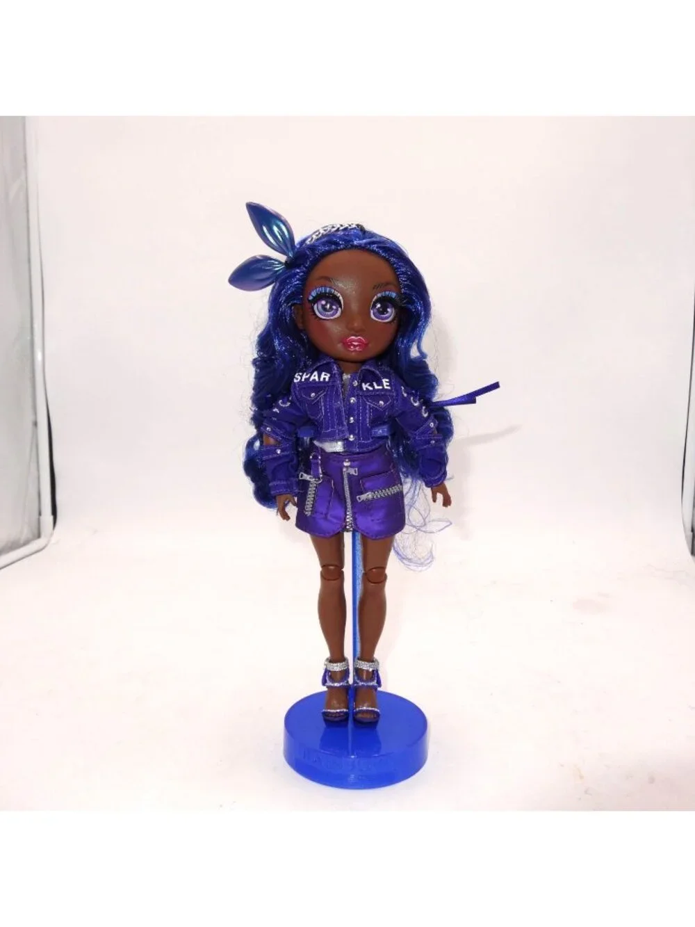Rainbow High Krystal Bailey Purple Fashion Doll With Accessories & Display Stand
